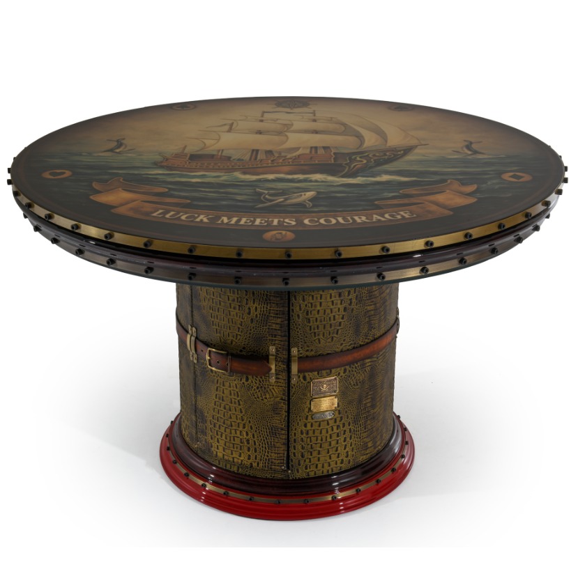 KARL STARLING LEATHER CLUB TABLE