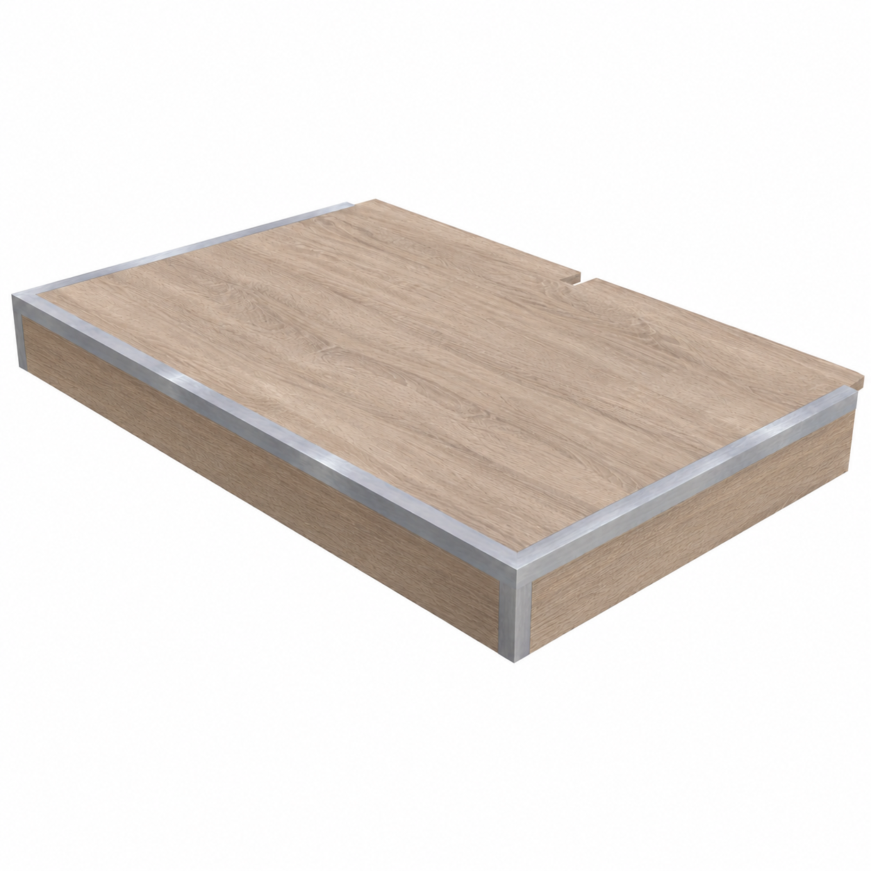 CUSTOM-MADE BASE UNIT - The unit shall be manufactured entirely from MDFlam, with aluminium profiles fitted to the perimeter edges. All material specifications, construction details and technical requirements are clearly indicated on the detail drawing.
